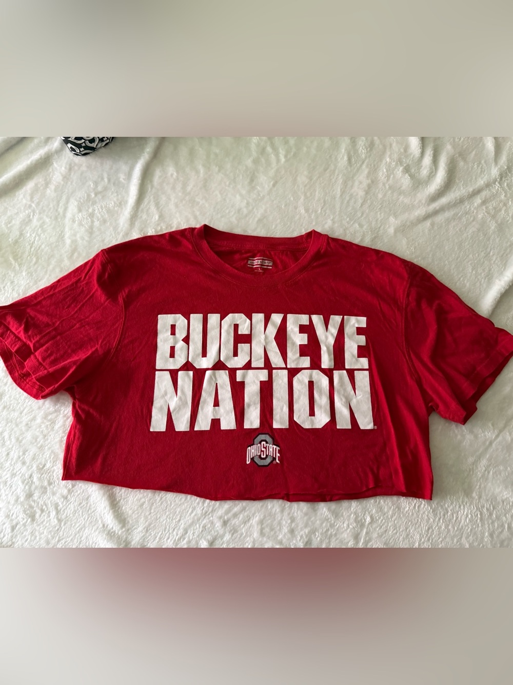 Ohio state BUCKEYE NATION Rawcut Cropped Top L